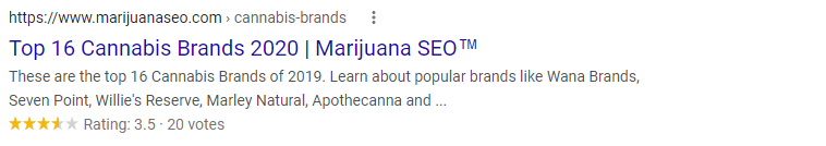 marijuana seo star rating reviews